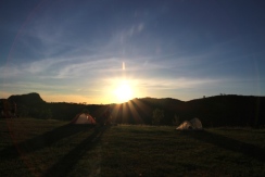 View of sunrise from my tent