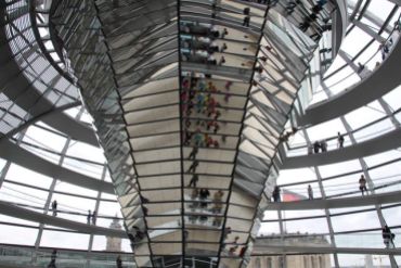 Inside the dome at the Reichstag